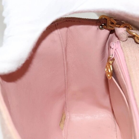 CHANEL Matelasse Chain Diana Shoulder Bag Canvas Pink CC Auth 120753 - Picture 13 of 16